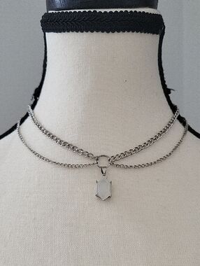 3/$30 Layered Chocker Chain  with White Pendant